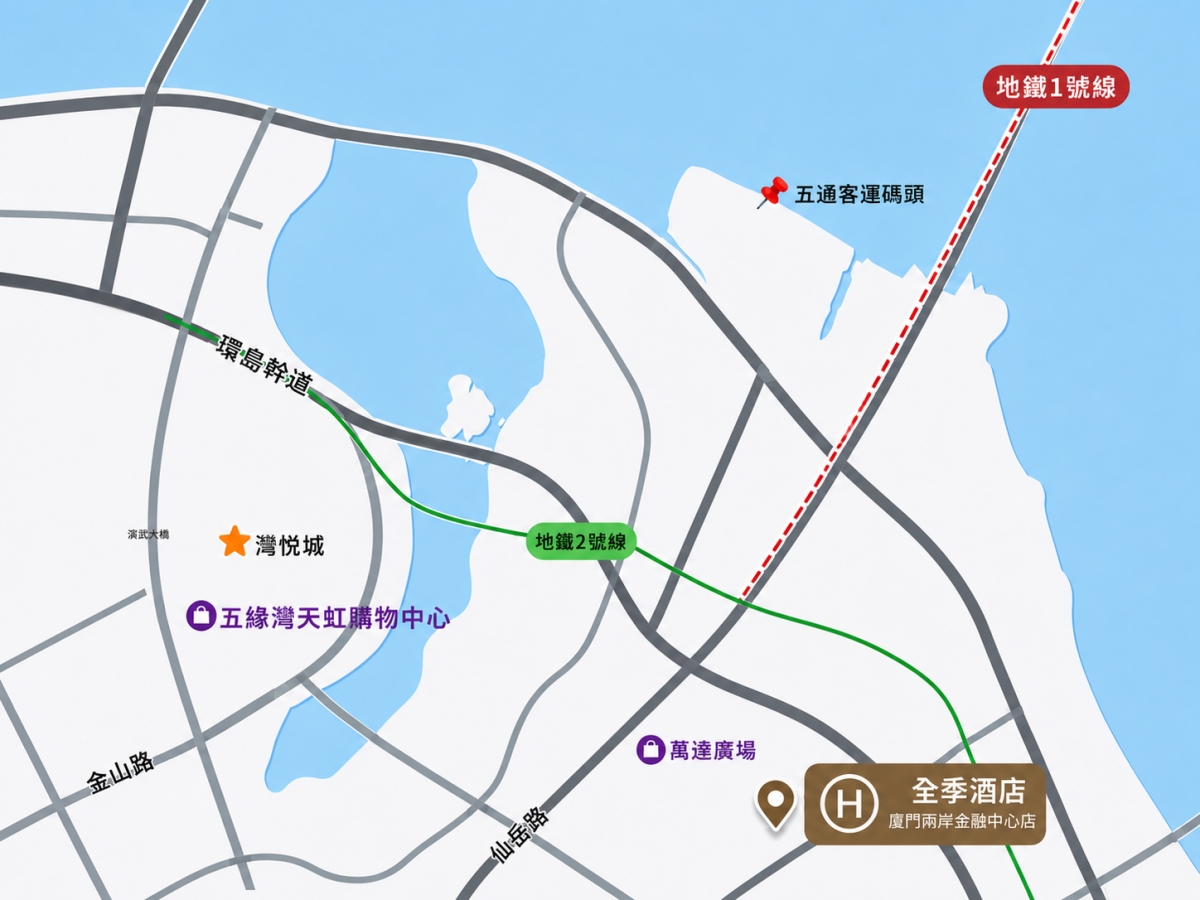 廈門全季酒店(廈門兩岸金融中心店)位置圖
